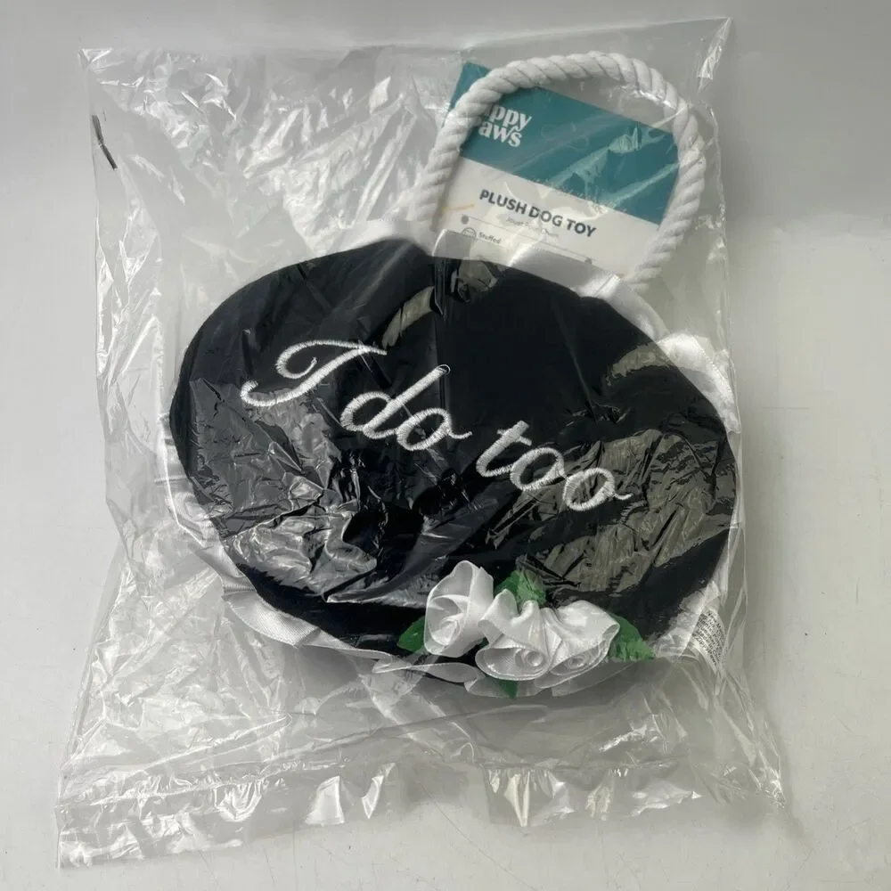 Zippy Paws Squeakie Plush Squeaker Dog Toy 'I do too' Wedding Sign